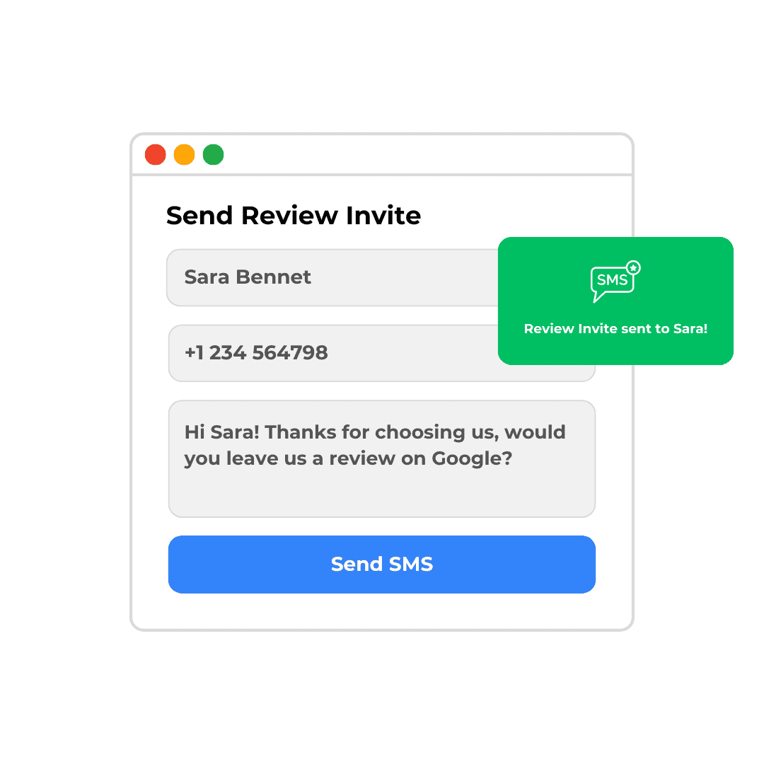 Send review invites via SMS