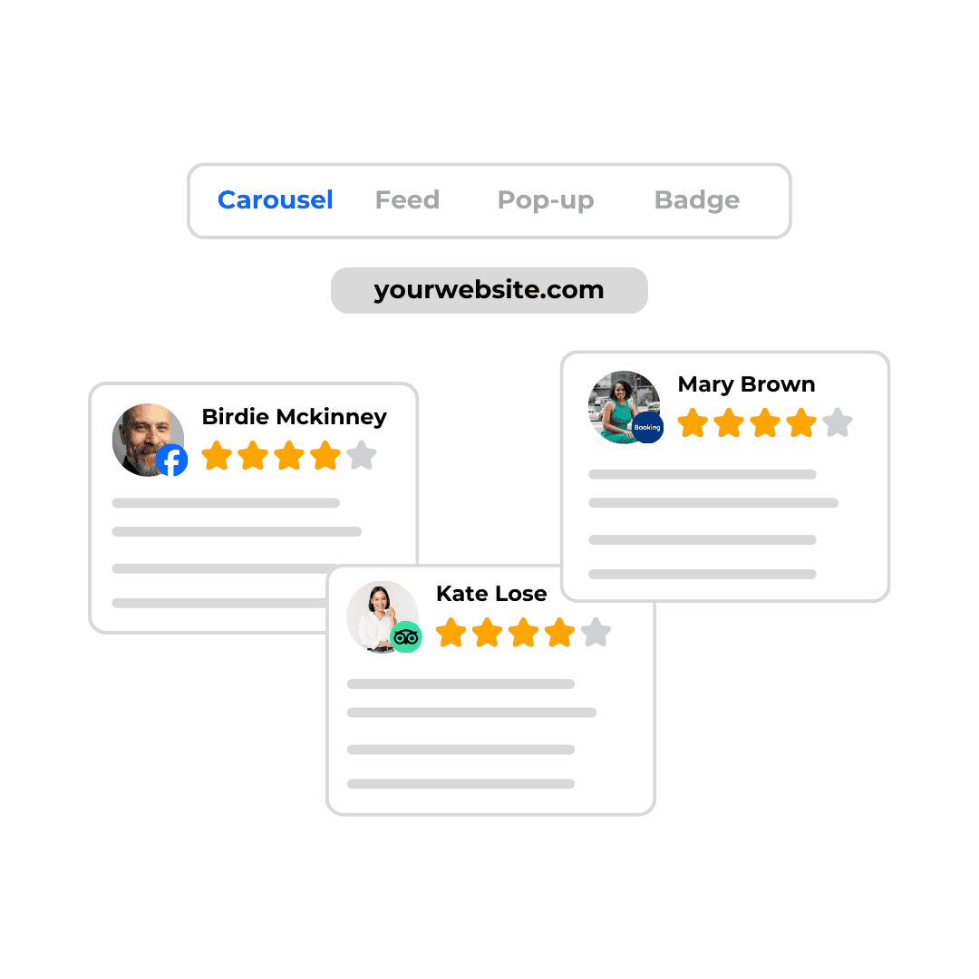 Display your reviews on your website